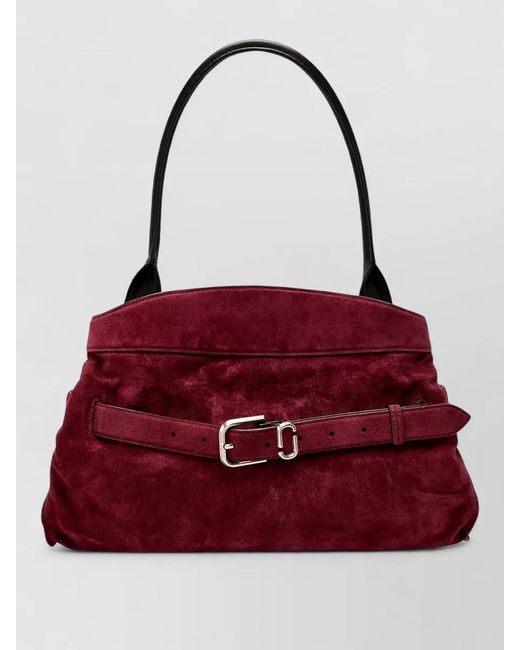 Marc Jacobs Red Suede Shoulder Bag Top Handle Design
