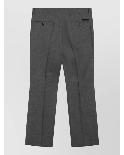 Prada Gray Tailored Suit Trousers Belt Loops for men