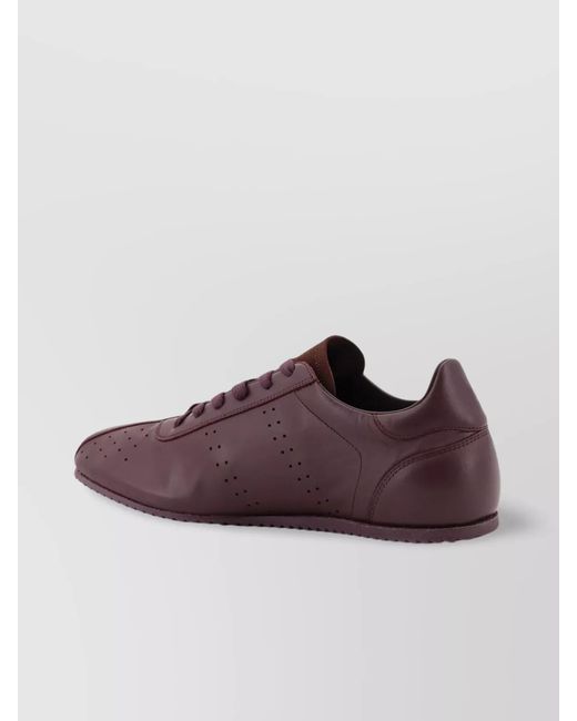 AMI Purple Leather Low-Top Sneakers for men