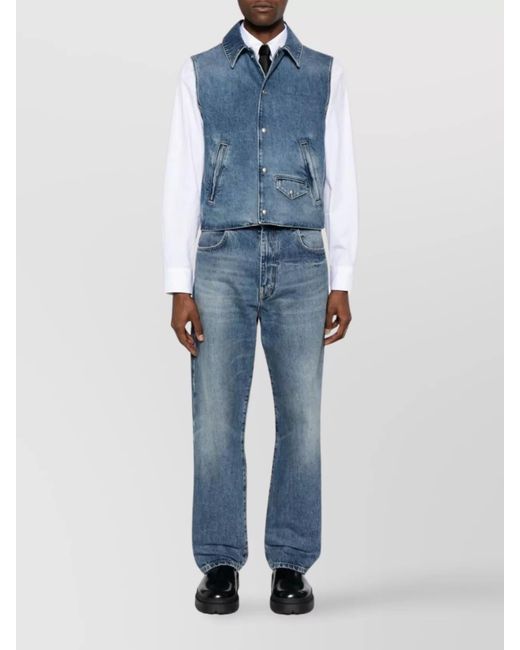 Givenchy Blue Denim Mid-Rise Straight-Leg Jeans for men