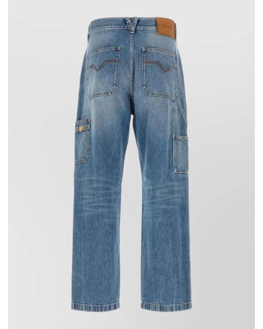 Versace Blue Denim Carpenter Jeans for men