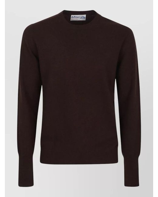 Ballantyne Black Cashmere Crew Neck Long Sleeve Sweater for men