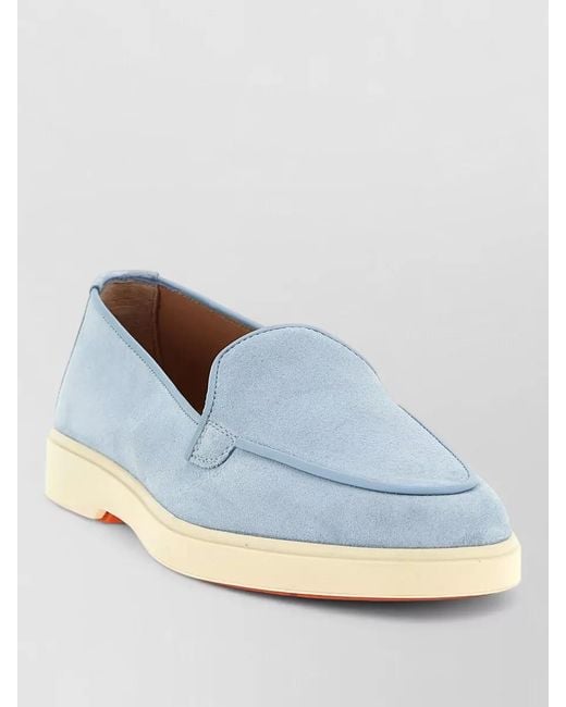 Santoni Blue Suede Loafers