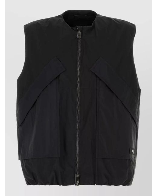Tatras Black Cotton Blend Vest Elasticated Hem Pockets for men