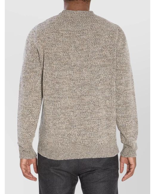 Barena Gray Wool Crew Neck Ribbed Hem Jumper for men