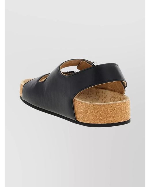 Balenciaga Metallic Leather Flat Sandals for men