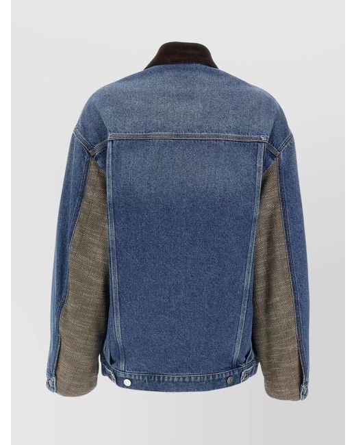 Stella McCartney Blue Denim Tweed Bomber Jacket
