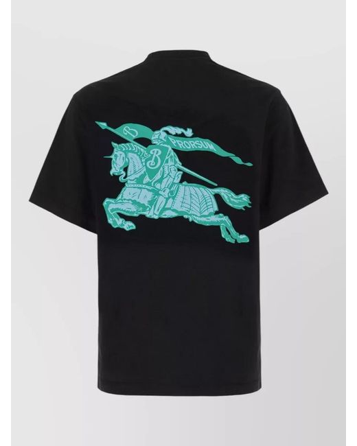 Burberry Black Cotton Graphic Short-Sleeve T-Shirt for men
