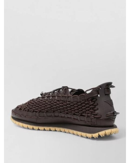 Emporio Armani Multicolor Woven Sneakers Pull Tab Heel Sole for men