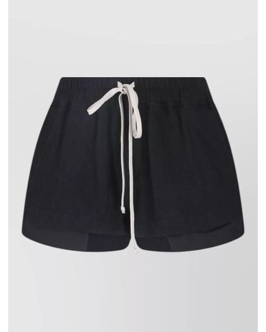 Rick Owens Black Casual Shorts Lightweight Fabric Side Slits