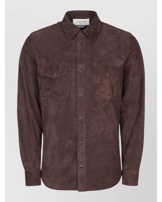 Jacob Cohen Brown Suede Shirt for men