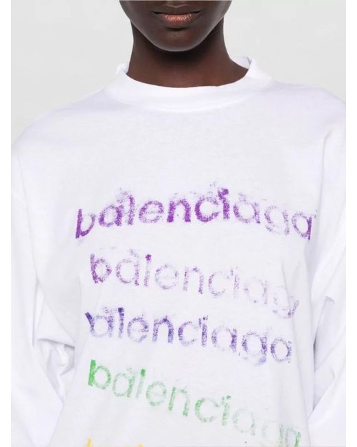 Balenciaga White Silk Short-Sleeve Top