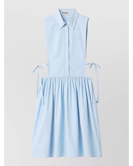 Miu Miu Blue Cotton Shirtdress