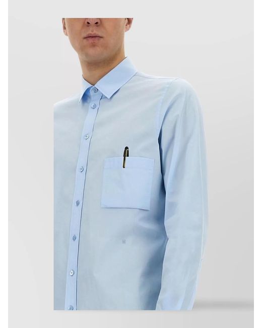 Moschino Blue Cotton Regular-Fit Shirt for men