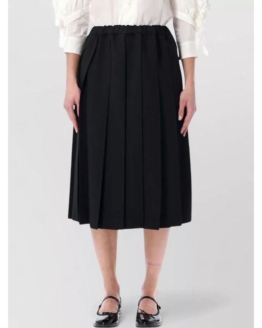 Comme des Garçons Black Midi Skirt Pleated Design Flared Shape
