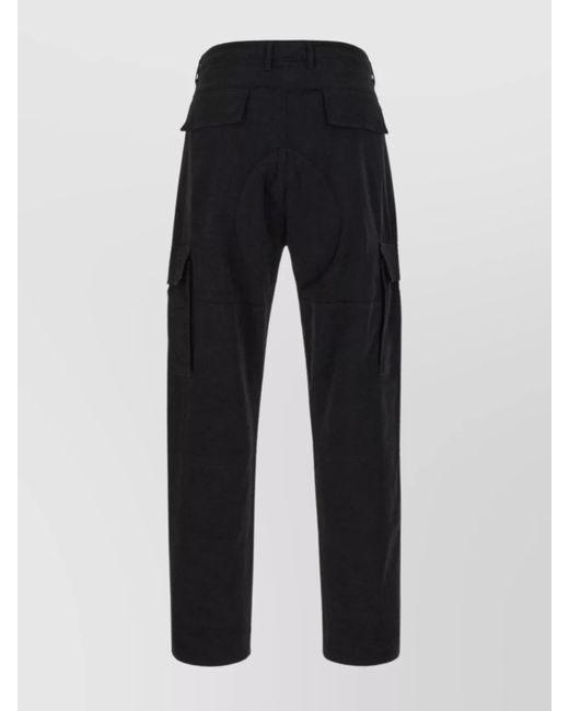 Marcelo Burlon Black Cotton Cargo Trousers for men