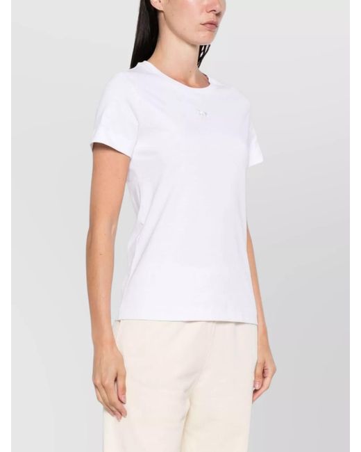 Pinko White Cotton Logo T-Shirt