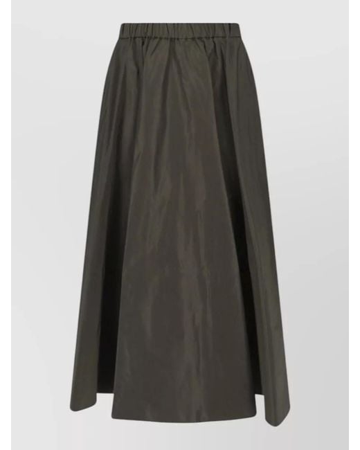 Aspesi Gray High Waist Midi A Line Skirt