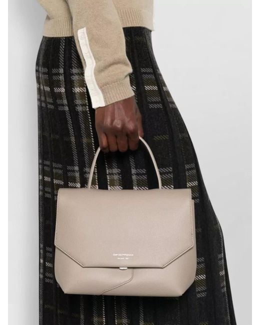Emporio Armani Natural Medium Leather Shoulder Bag Top Handle