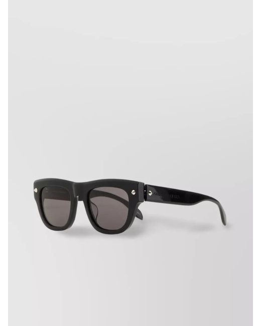 McQueen Black Acetate Square-Frame Sunglasses for men
