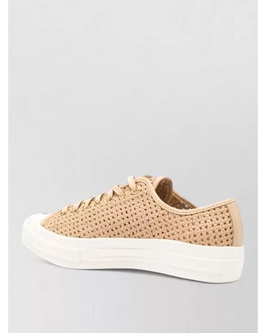 Converse Natural Lace Up Low Top Woven Sole Sneakers