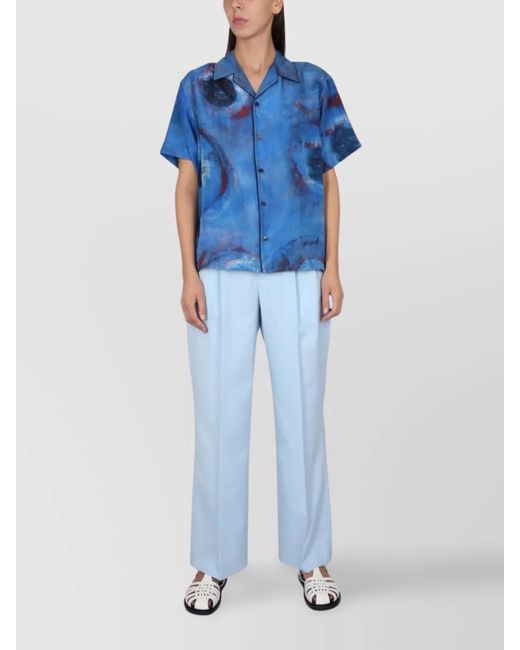 Marni Blue Virgin Wool Tailored Trousers