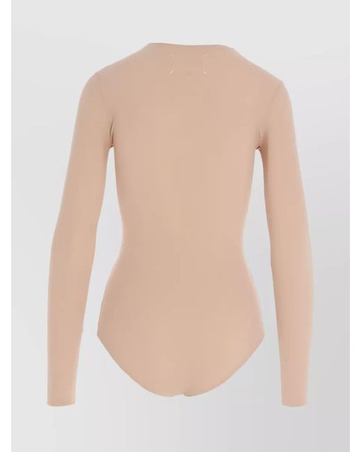Maison Margiela White Long-Sleeve Crew-Neck Bodysuit
