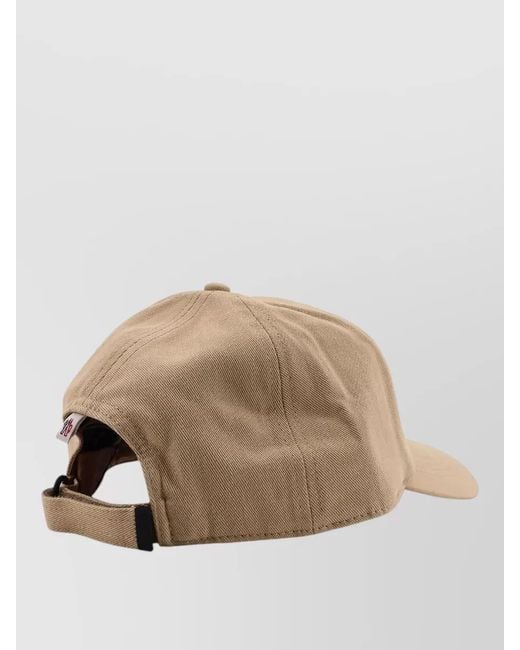 Moncler Natural Cotton Hat Logo Patch Front Detail for men
