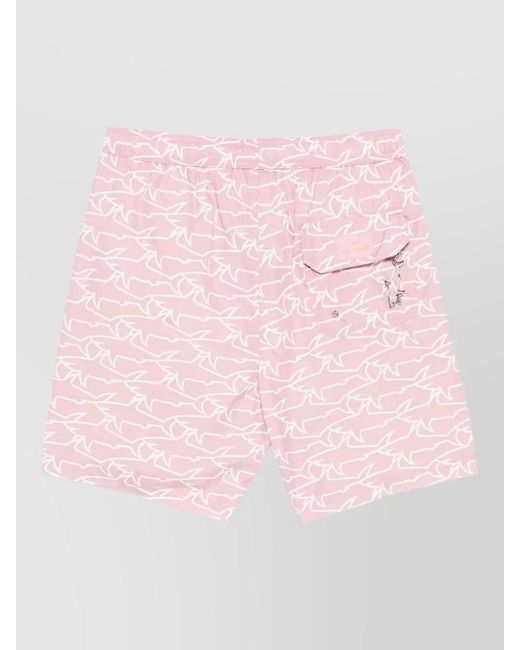 Paul & Shark Pink Printed Swim Shorts for men