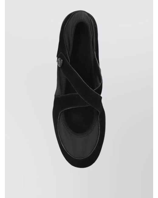 Tory Burch Black Leather Mary Jane Ballerina Flats
