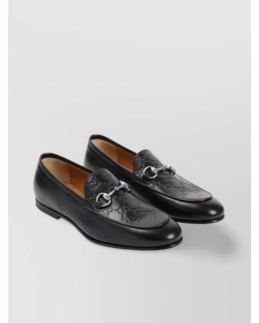 Gucci Black Leather Horsebit Loafers for men