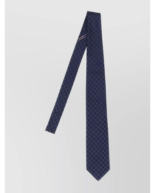 Gucci Blue Slim Design Tie Pointed Tip for men