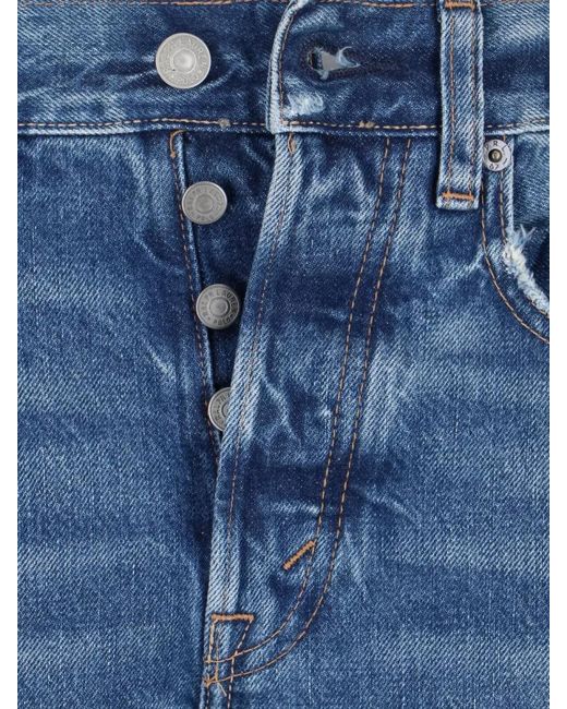 Polo Ralph Lauren Blue Straight Leg Trousers Distressed Detail Belt Loops
