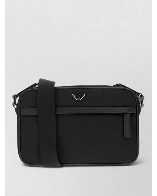 Emporio Armani Black Crossbody Bag Adjustable Strap Front Pocket for men