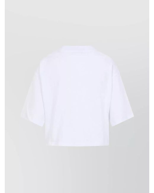 Marni White Cropped Cotton Logo T-Shirt