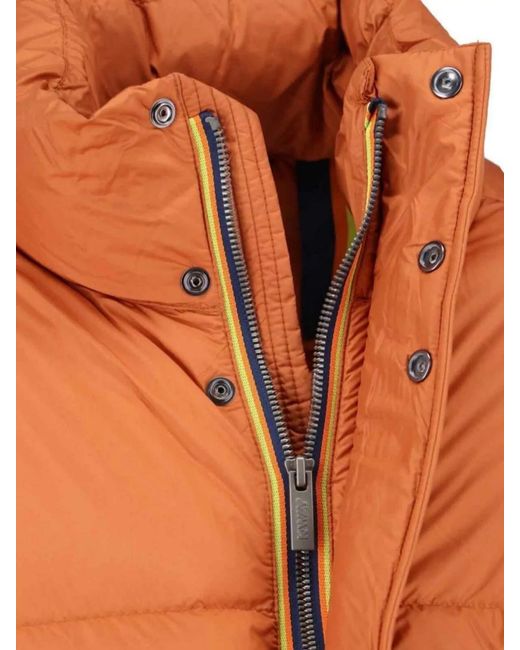 K-Way Orange Puffer Jacket for men