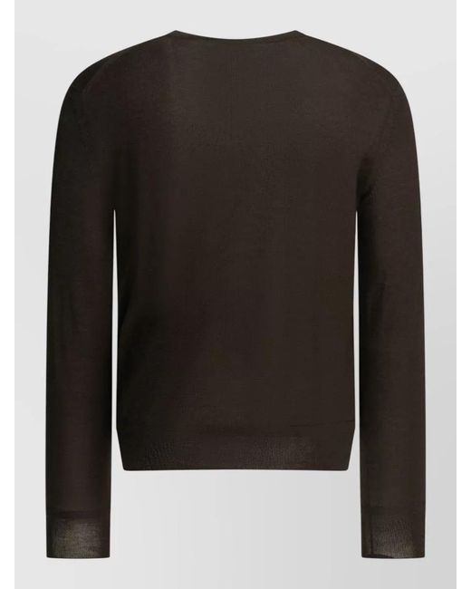 Tom Ford Black Cashmere Silk Crew Neck Regular Sweater for men