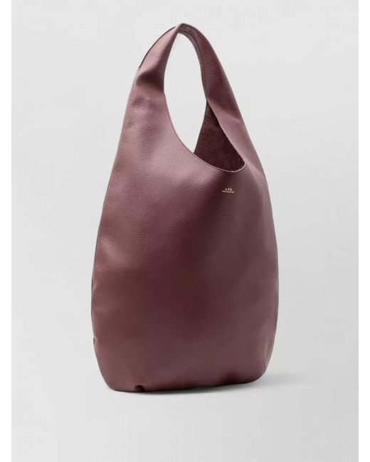 A.P.C. Purple Neige Leather Shoulder Bag