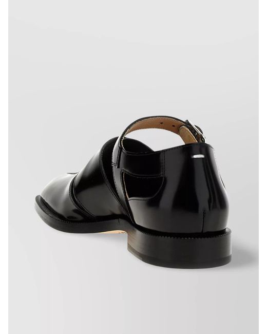 Maison Margiela Black Leather Tabi Mary Jane Sandals