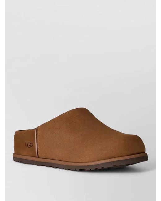 Ugg Brown Clog Slippers Round Toe Rubber Sole