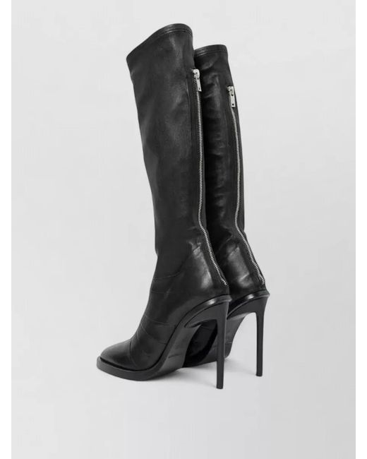 Ann Demeulemeester Black Nappa Stretch High Heel Knee Boots
