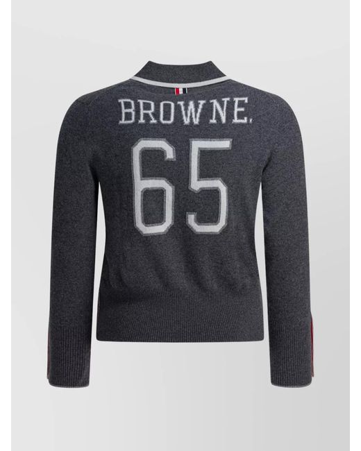 Thom Browne Blue Cashmere Polo Shirt for men