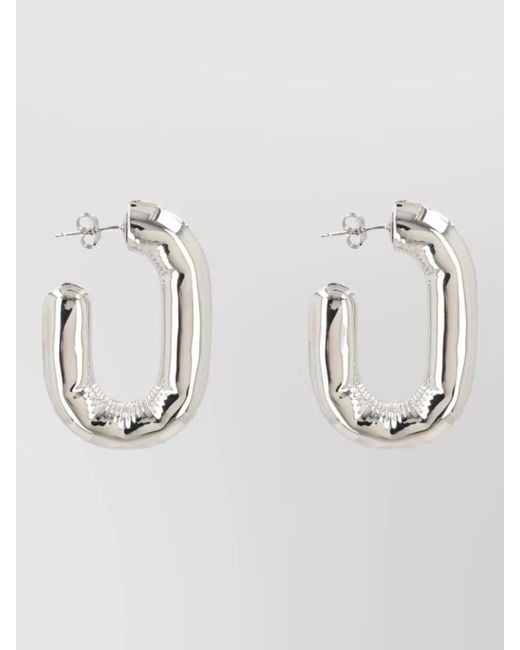 Rabanne Metallic Hoop Earrings Polished Metal Finish Design