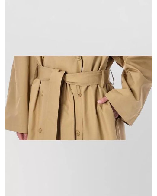 Frankie Shop Natural Riva Cotton Trench Coat Belted Design