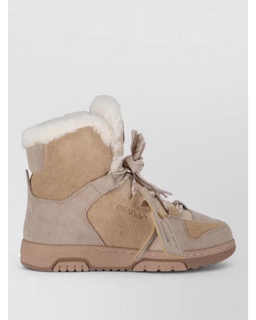 Off-White c/o Virgil Abloh Natural Leather High-Top Sneakers