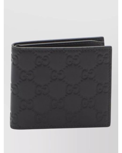 Gucci Black Leather Bi-Fold Wallet for men