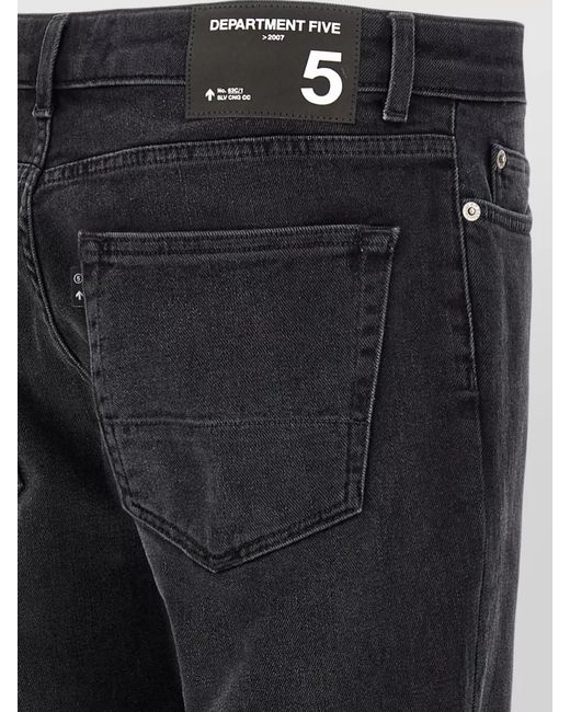Department 5 Blue Denim Cropped Straight-Leg Jeans for men