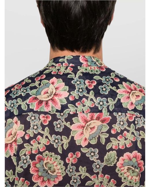 Vivienne Westwood White Floral Print Mock Neck Long Sleeve Shirt for men