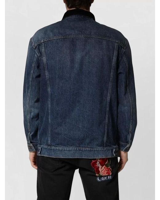 Dolce & Gabbana Blue Cotton Denim Blouson Jacket for men