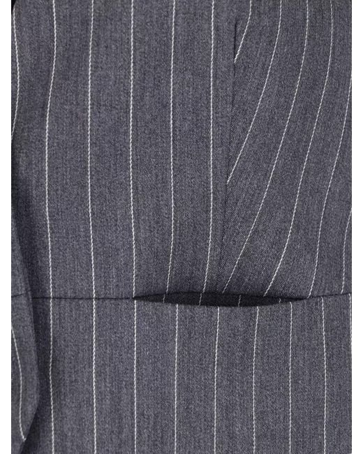 Dondup Black Striped Sleeveless Blazer Back Tie Detail